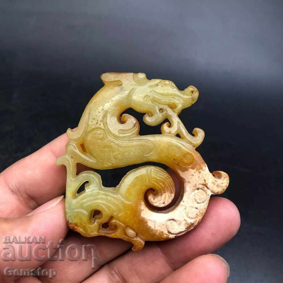 Φυλαχτό δράκου από φυσικό νεφρίτη 228,75 ct Φυλαχτό δράκου από φυσικό νεφρίτη 228,75 ct