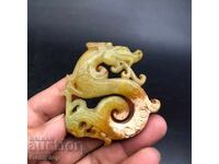 228.75 pcs natural jade amulet dragon