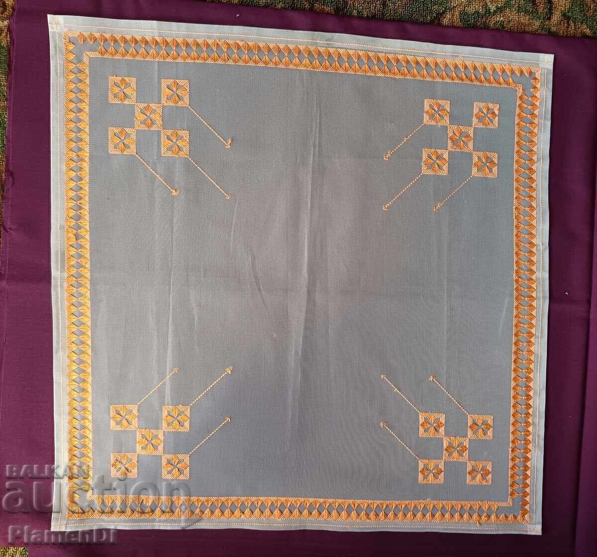 Hand embroidered tulle check Hand embroidered tulle check