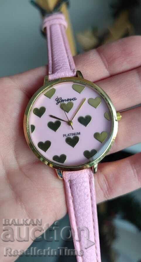 Παράδοση Νέο ρολόι καρδιάς, ροζ Παράδοση Νέο ρολόι καρδιάς, ροζ