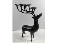 1,775 KG LUXURIOUS LARGE DEER ANTLER CANDLEHOLDER BRASS OR BRONZE