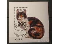 Tanzania 1992 Fauna/Felines Block Stamp