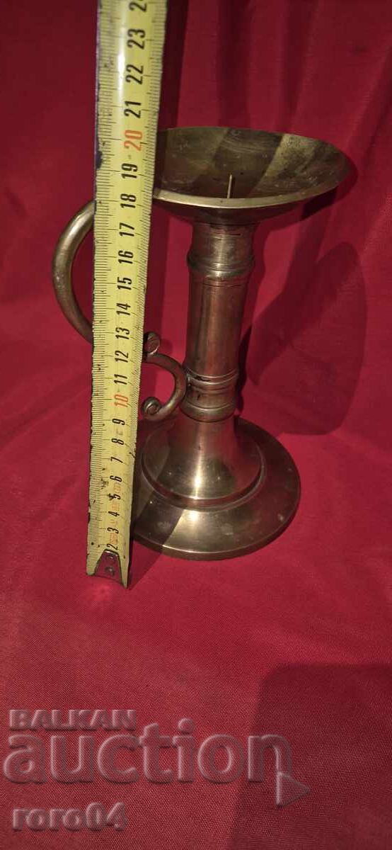 LARGE OLD BRONZE / BRASS CANDLEHOLDER with price € 40.99 | 80.17 BGN