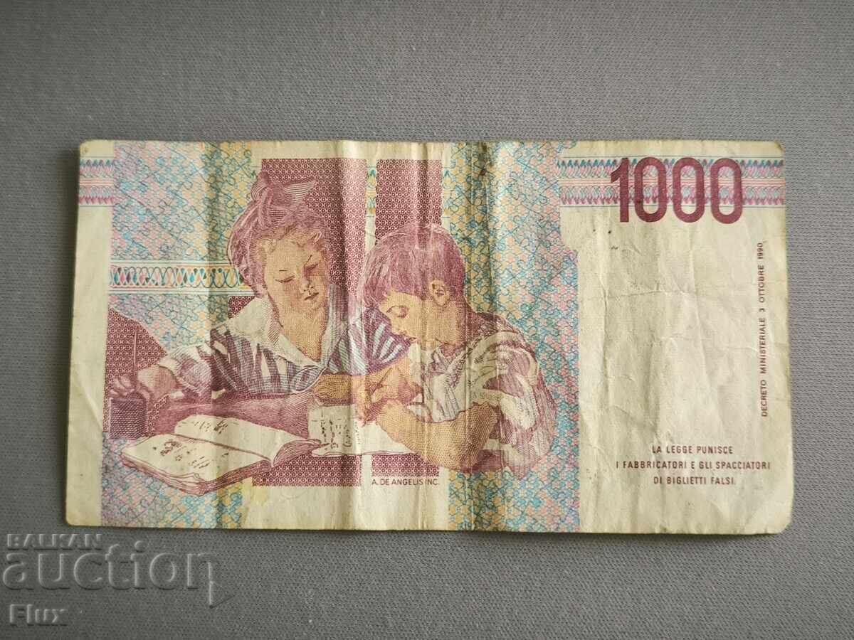 Banknote - Italy - 1000 lira | 1990 with price 1.90 BGN | € 0.97 Banknote - Italy - 1000 lira | 1990 with price 1.90 BGN | € 0.97