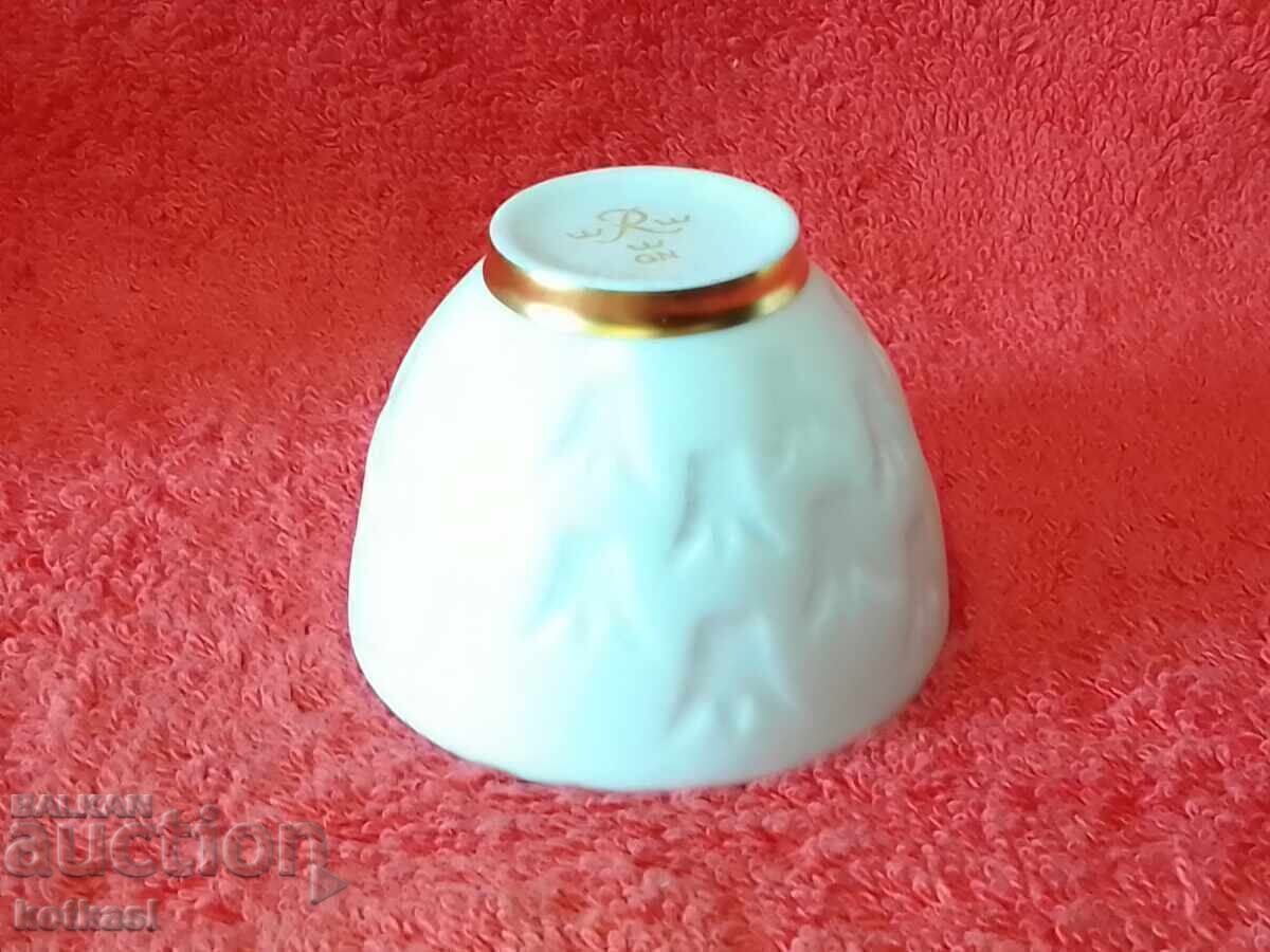 Cana veche din portelan Candia Sweden ambalaj original aurit - 5