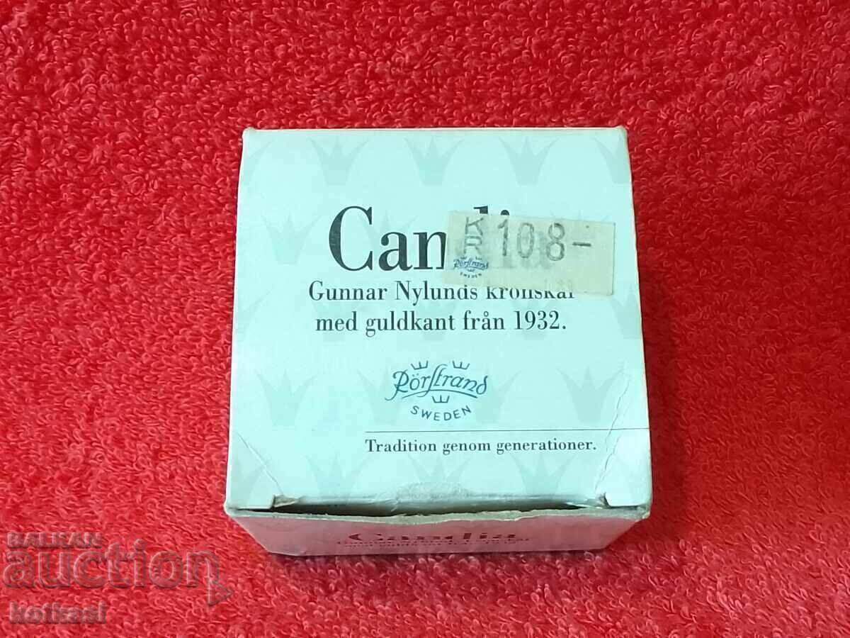 Cana veche din portelan Candia Sweden ambalaj original aurit - 7