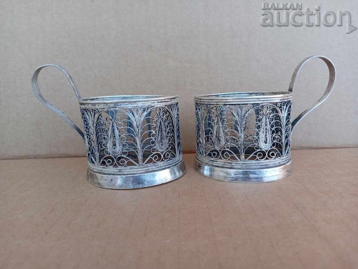 coaster filigree silver plated coasters 2 PCS