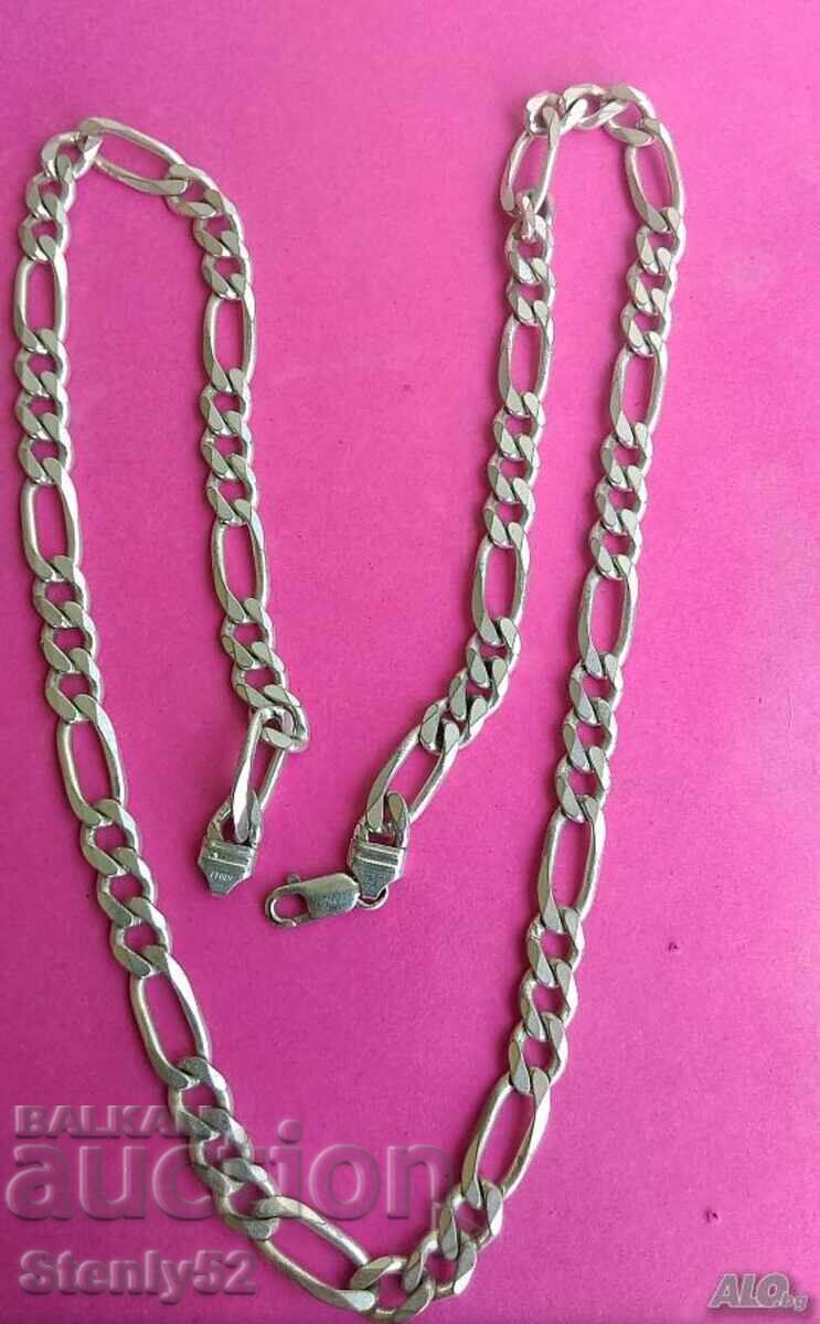 Braided silver chain 98 g, length 76 cm Braided silver chain 98 g, length 76 cm