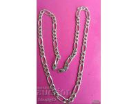 Braided silver chain 98 g, length 76 cm