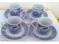 4 new coffee cups with saucers NEW