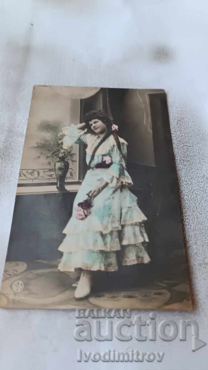 Postcard Young Girl 1909