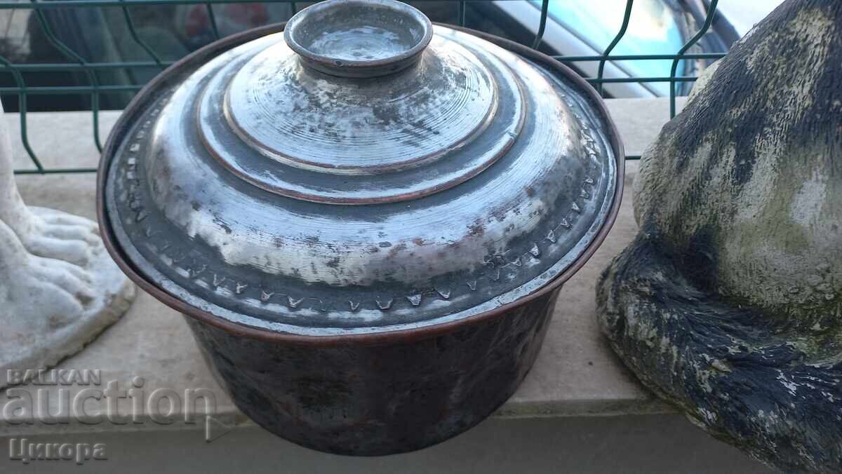 OLD COPPER VESSEL POT CUP PLATE COOKER POT