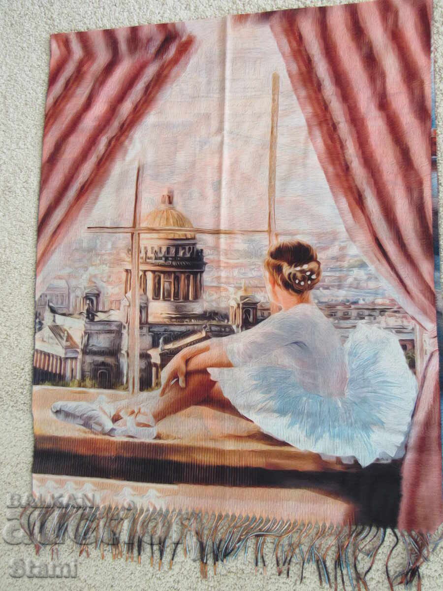 Fine double-faced cashmere and wool print scarf from Saint Petersburg, Russia with price 69.00 BGN | € 35.28 Fine double-faced cashmere and wool print scarf from Saint Petersburg, Russia with price 69.00 BGN | € 35.28