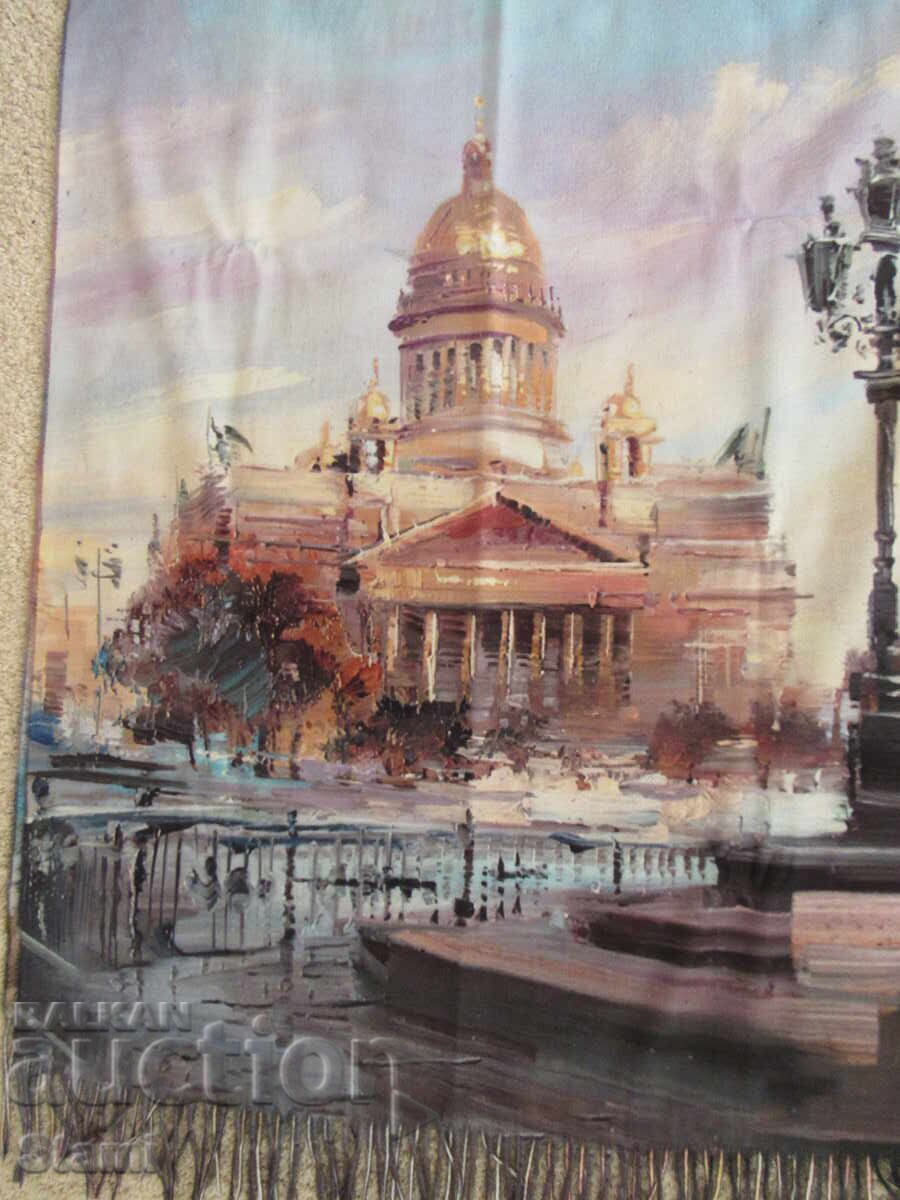 Fine double-faced cashmere and wool print scarf from Saint Petersburg, Russia with price 69.00 BGN | € 35.28 Fine double-faced cashmere and wool print scarf from Saint Petersburg, Russia with price 69.00 BGN | € 35.28