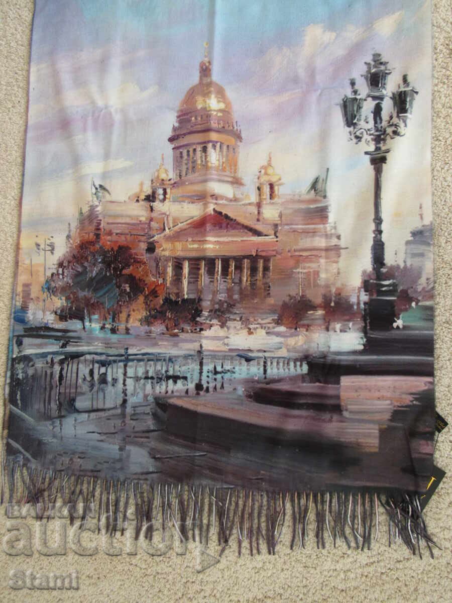 Auction Fine double-faced cashmere and wool print scarf from Saint Petersburg, Russia Auction Fine double-faced cashmere and wool print scarf from Saint Petersburg, Russia