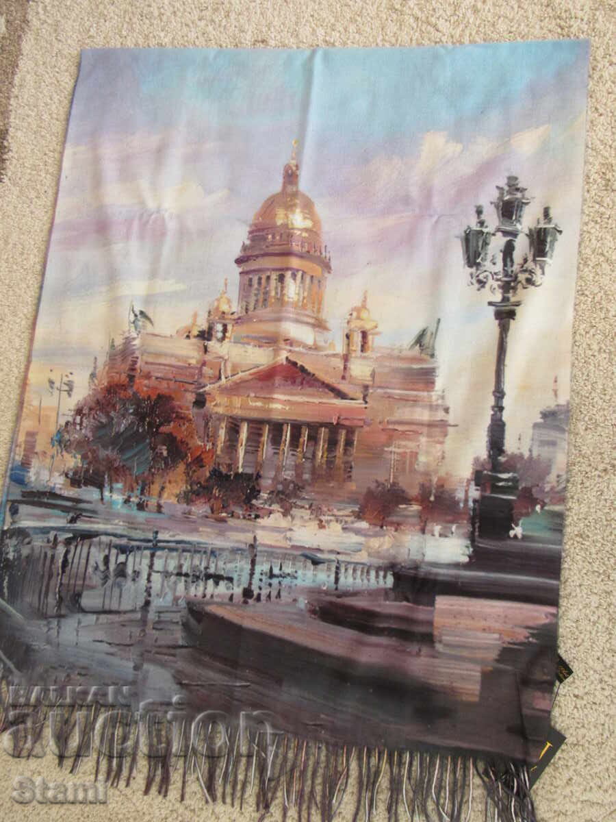 Delivery of Fine double-faced cashmere and wool print scarf from Saint Petersburg, Russia Delivery of Fine double-faced cashmere and wool print scarf from Saint Petersburg, Russia