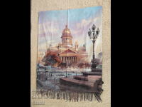 Fine double-faced cashmere and wool print scarf from Saint Petersburg, Russia