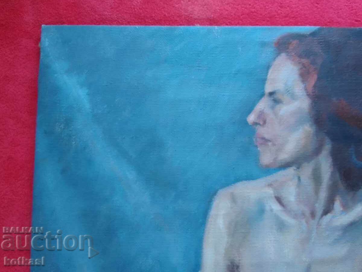 Old painting oil on canvas Nude woman erotica with price 535.50 BGN | € 273.80