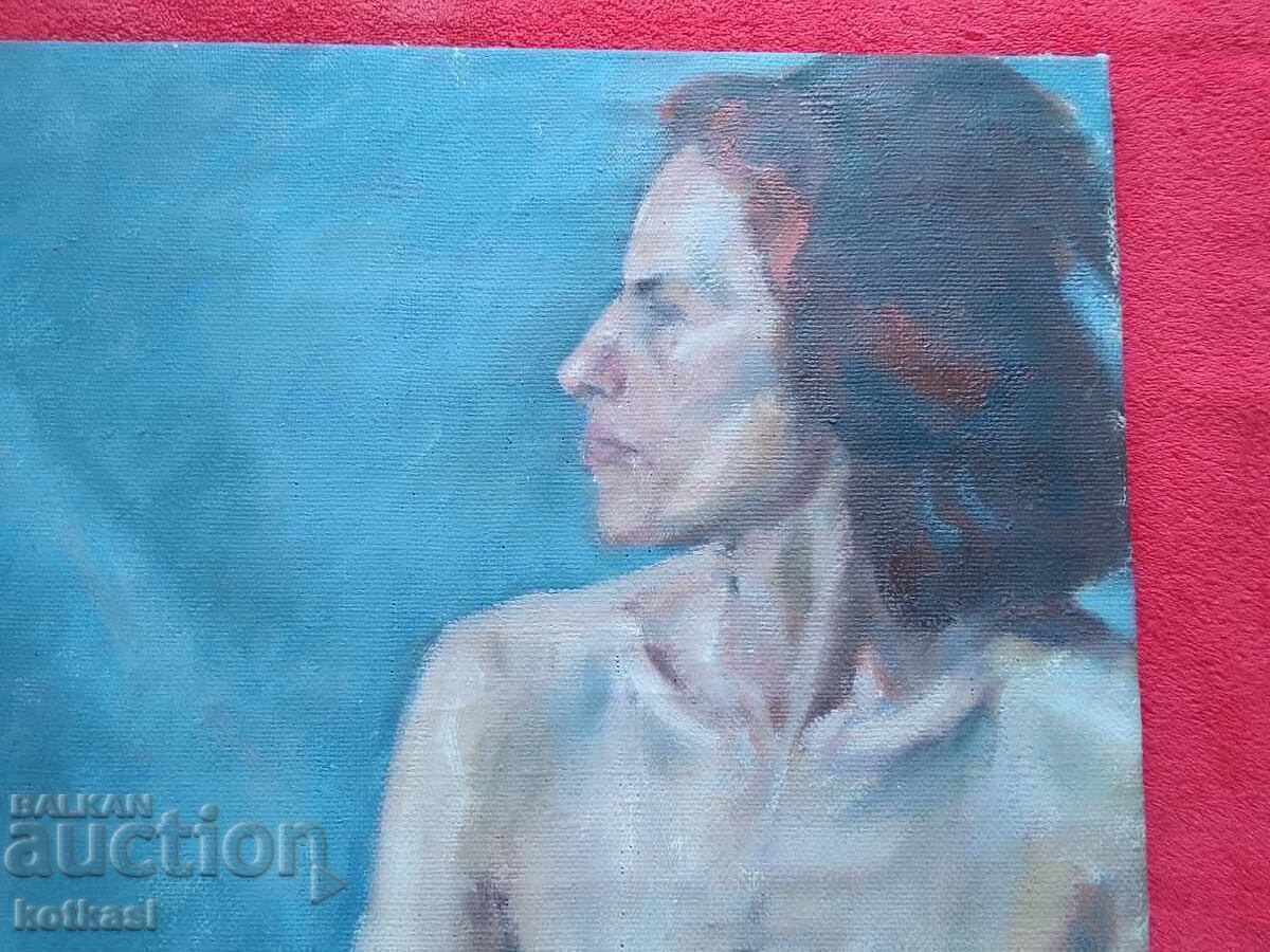 Auction  Old painting oil on canvas Nude woman erotica