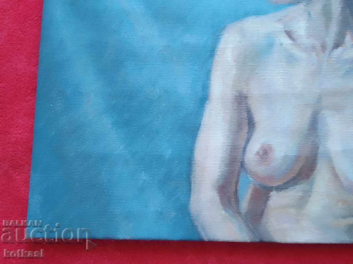 Delivery of Old painting oil on canvas Nude woman erotica