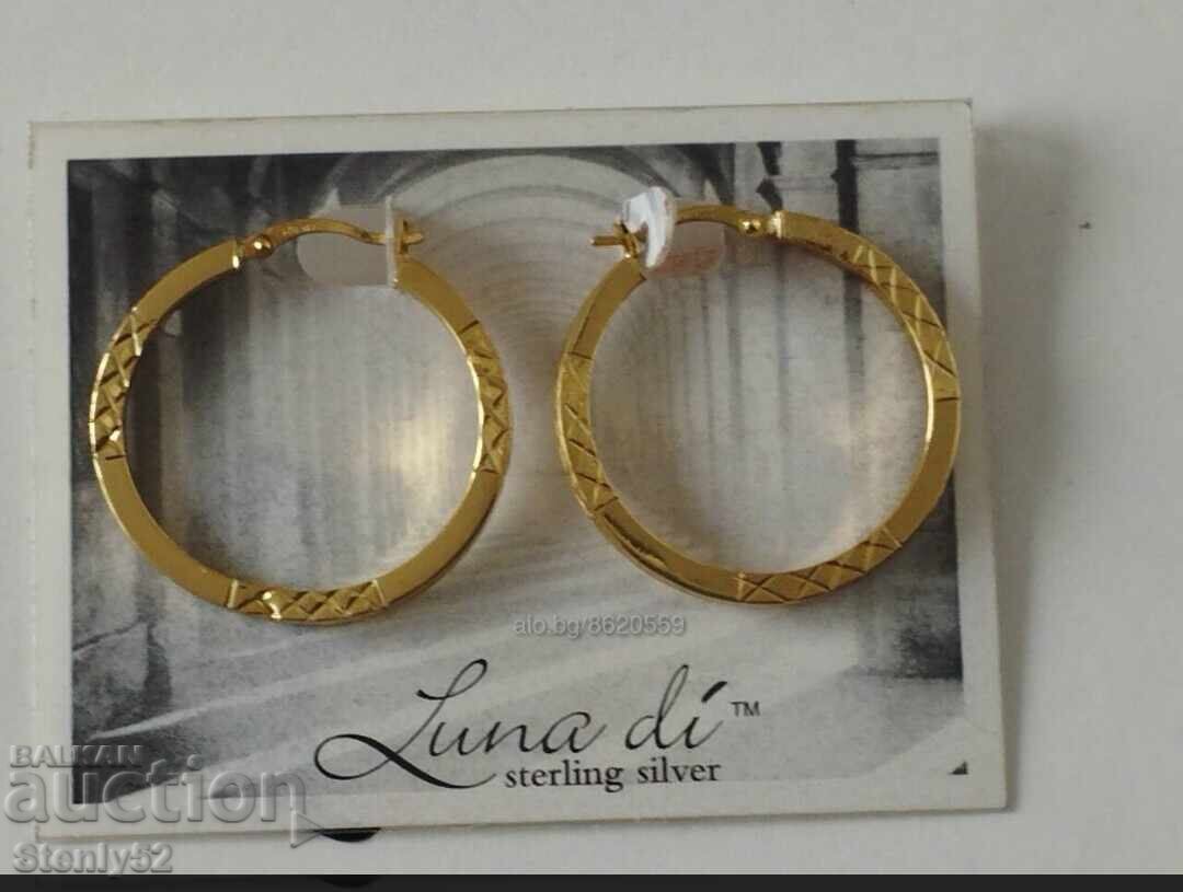 Gold-plated silver earrings 2.62 g. with a silver sample of 925.