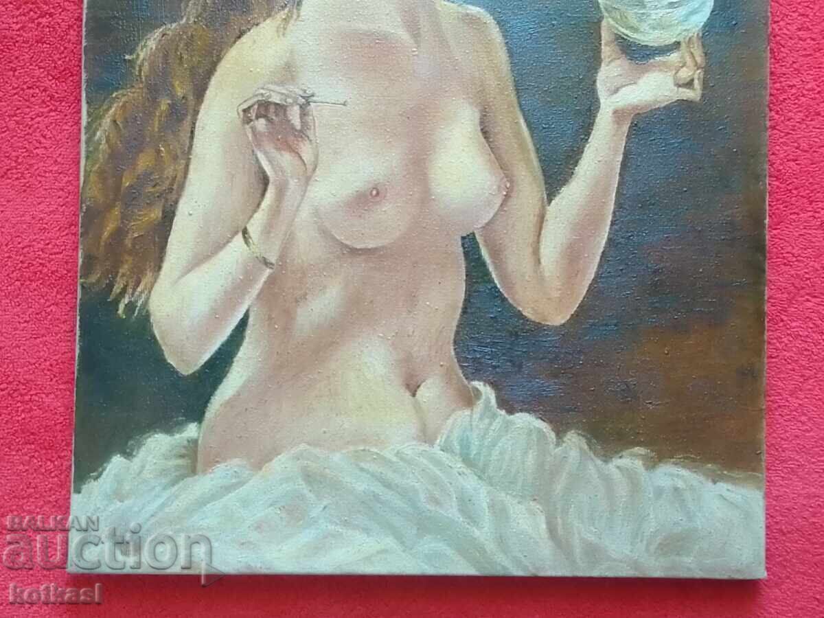 Oil painting on canvas Nude woman erotica signature with price 485.50 BGN | € 248.23 Oil painting on canvas Nude woman erotica signature with price 485.50 BGN | € 248.23