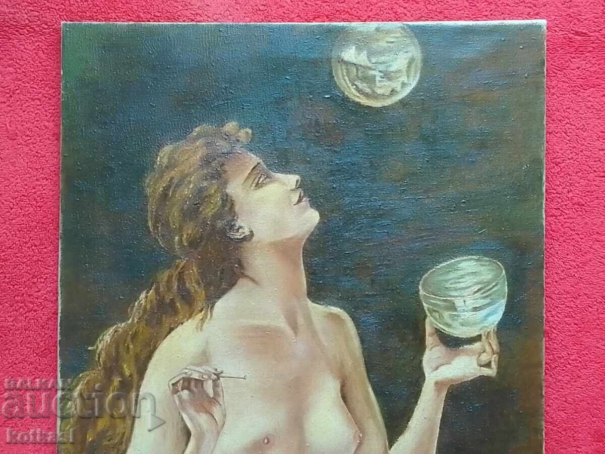 Delivery of Oil painting on canvas Nude woman erotica signature Delivery of Oil painting on canvas Nude woman erotica signature