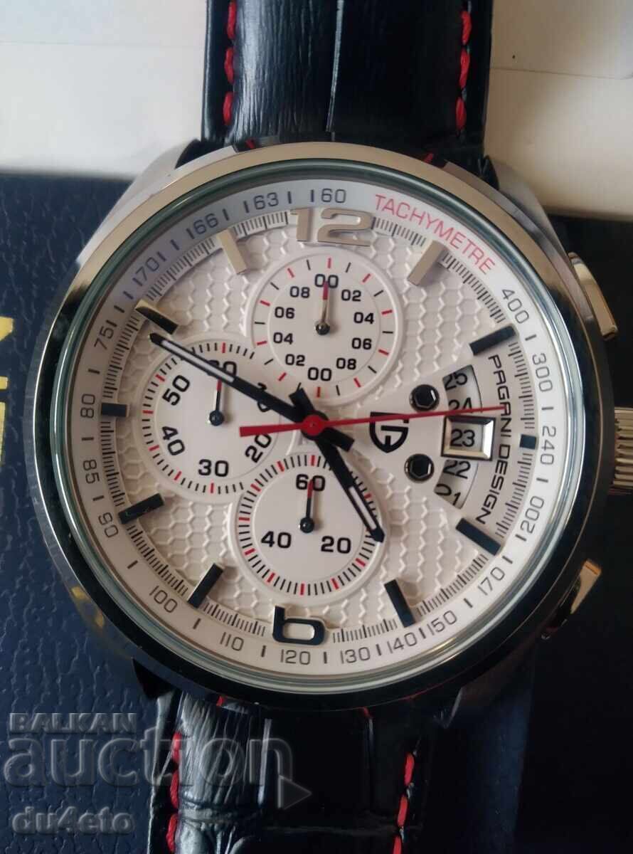 Мъжки спортен часовник Pagani Design Sport PD-3306 бял хроно с цена € 62.00 | 121.26 лв.