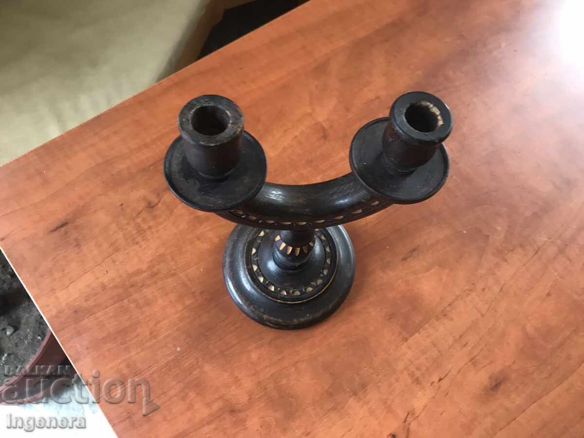 Livrarea Sfeșnic sculptură în lemn de epocă din anii 70