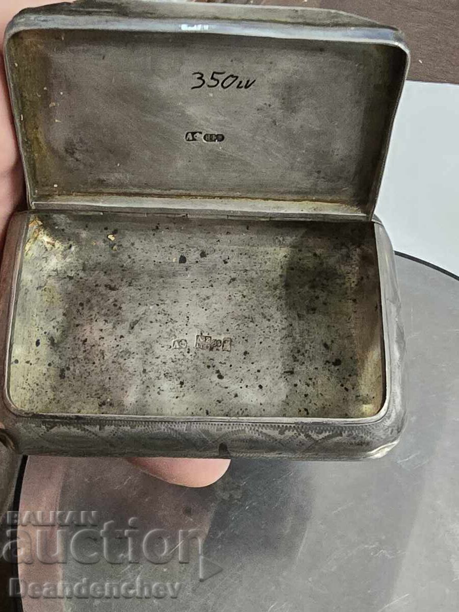 Silver tobacco box Tsarist Russia - 5 Silver tobacco box Tsarist Russia - 5