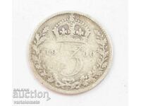 3 pence 1900 - Marea Britanie › Regina Victoria