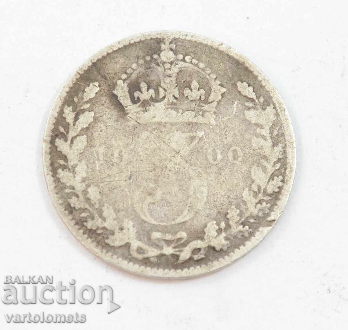 3 pence 1900 - Marea Britanie › Regina Victoria