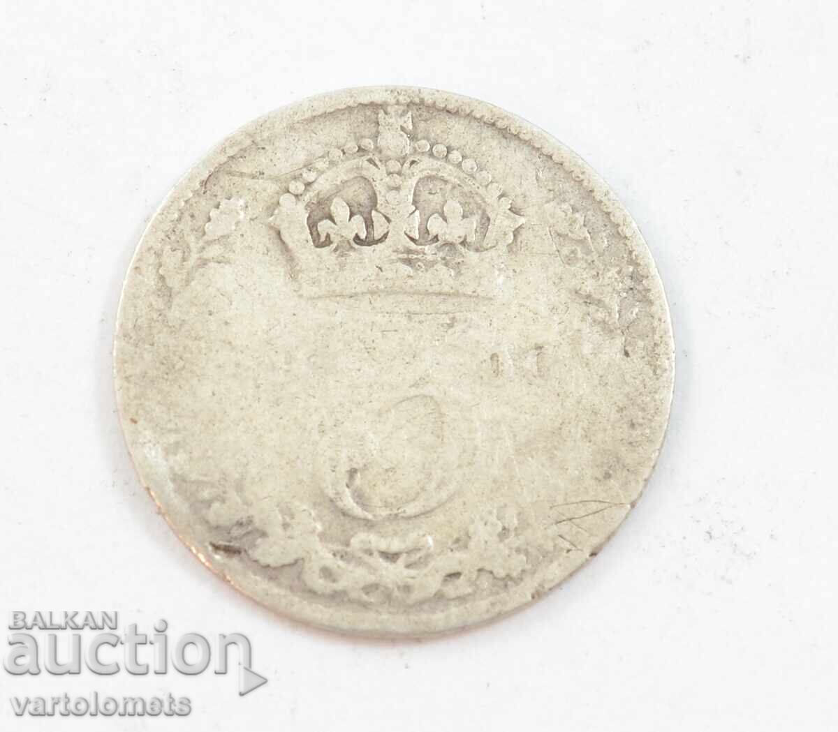 3 pence 1900 - Marea Britanie › Regina Victoria