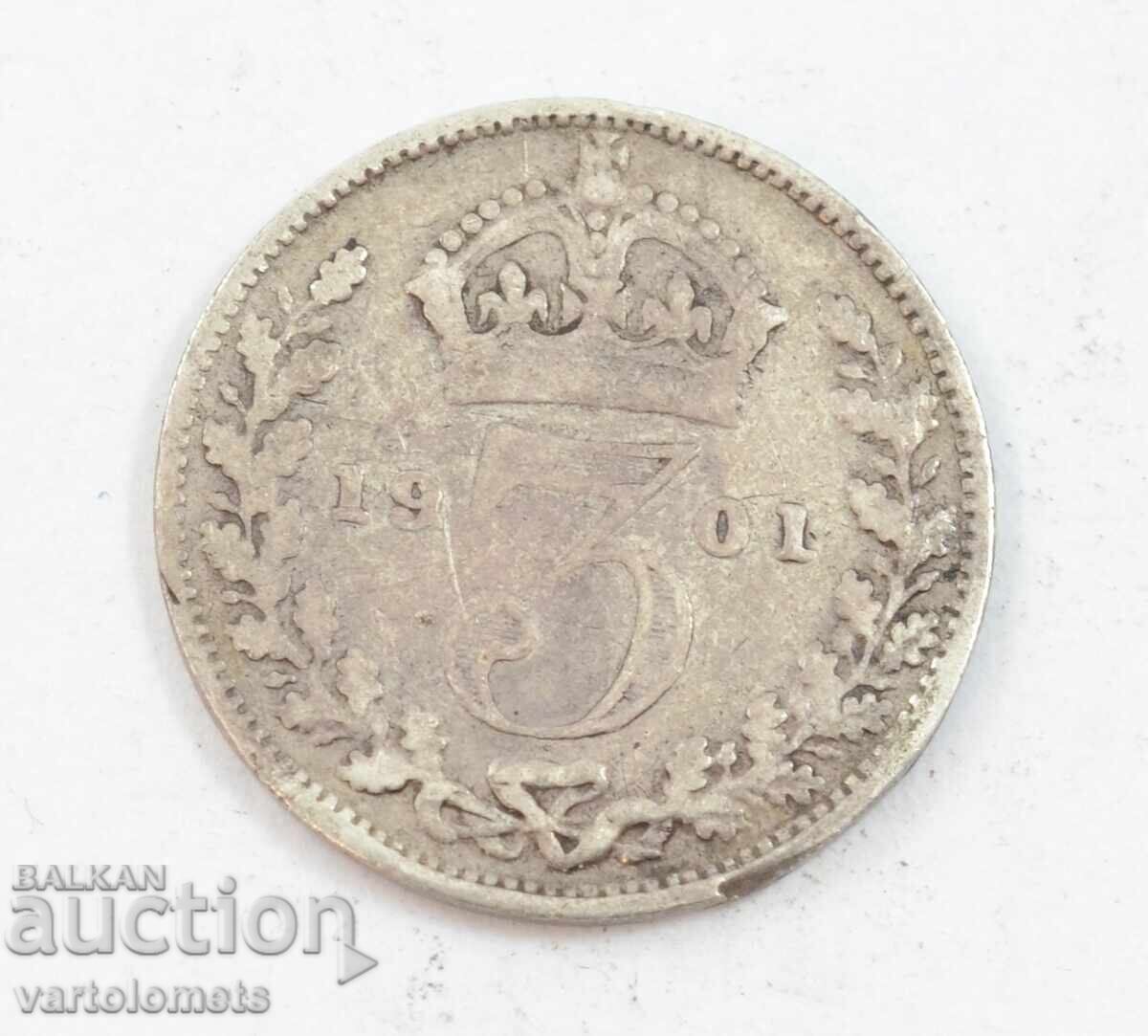 3 pence 1901 - Great Britain › Queen Victoria