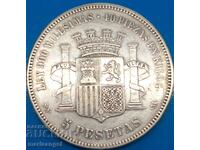 Spain 5 pesetas 1870 24.83g 37mm silver