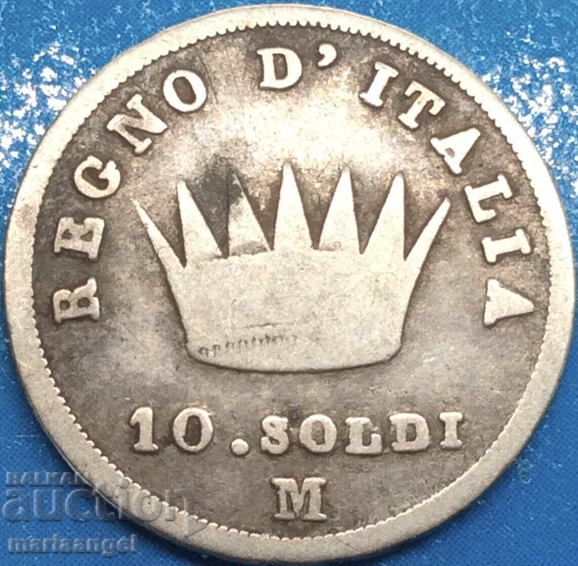 Napoleon 10 Soldi 1812 Italia Argint - Rar