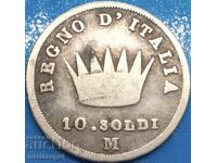 Napoleon 10 Soldi 1812 Italia Argint - Rar