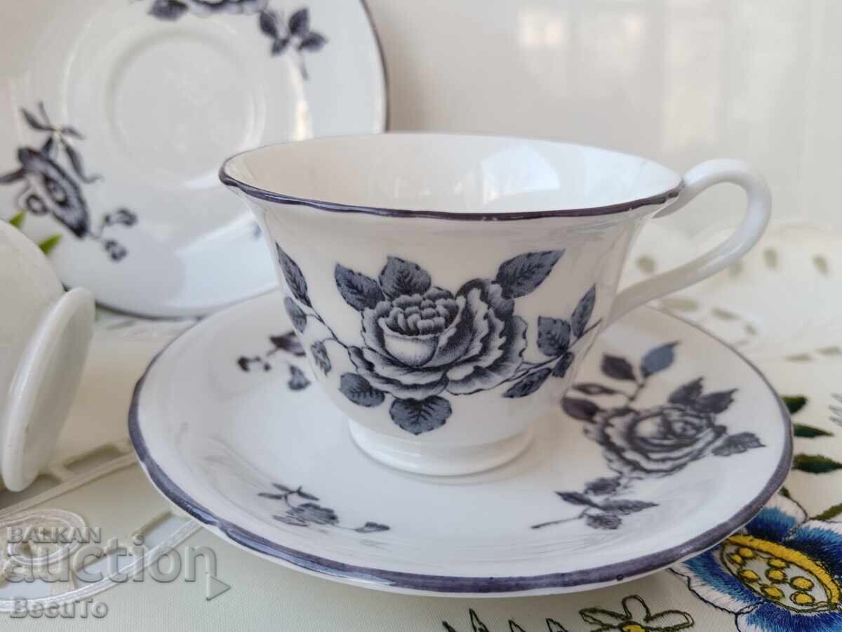 Coffee for two, Swedish porcelain with black roses with price 44.00 BGN | € 22.50 Coffee for two, Swedish porcelain with black roses with price 44.00 BGN | € 22.50