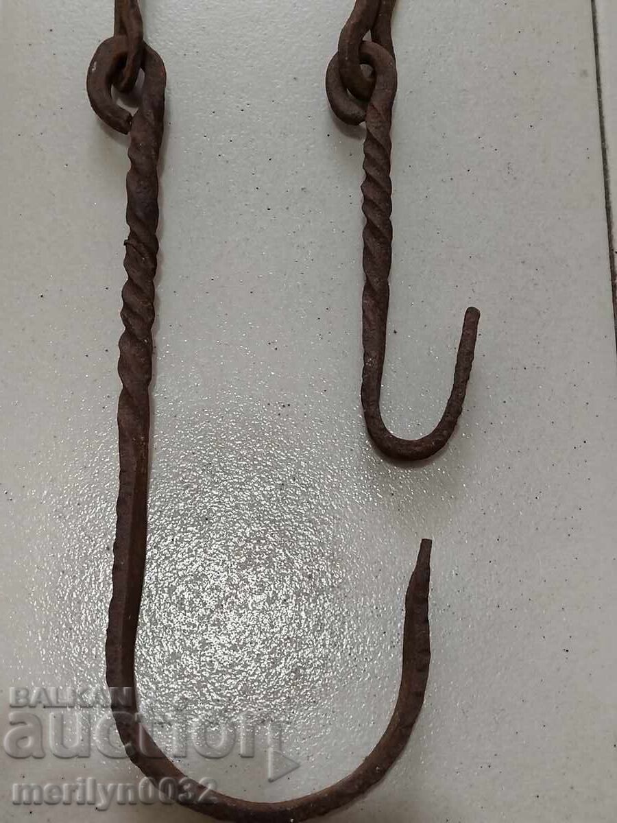 Old wrought iron chain with hook, hearth chain hook chain with price 42.00 BGN | € 21.47 Old wrought iron chain with hook, hearth chain hook chain with price 42.00 BGN | € 21.47