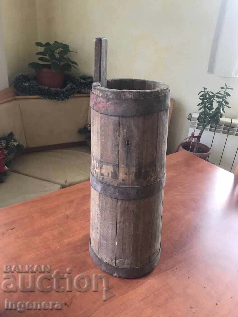 BOTTLE OIL CHEERING VESSEL ANTIQUE WOODEN VESSEL