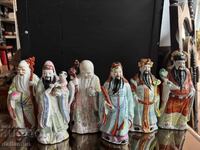 Set of porcelain figurines of Chinese gods