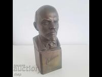 Lenin sculptură din bust din metal vechi