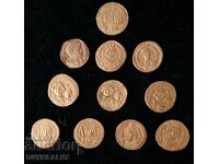 Large lot of 11 gold solidi