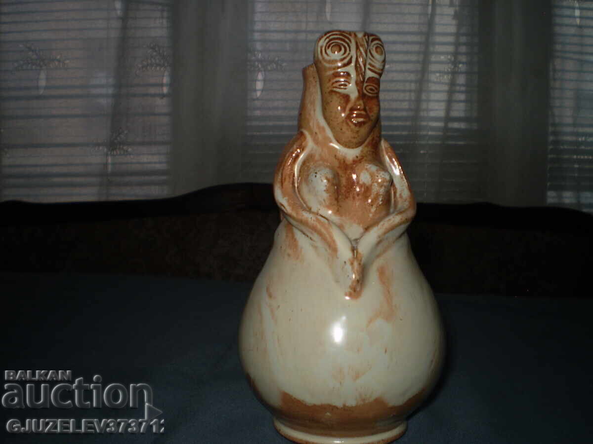 Folk art ceramic pitcher with a woman's face with price 139.99 BGN | € 71.58 Folk art ceramic pitcher with a woman's face with price 139.99 BGN | € 71.58