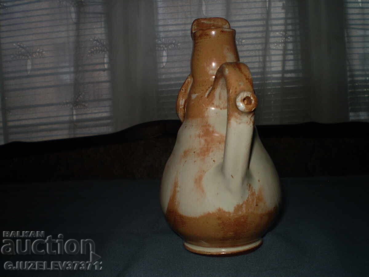 Folk art ceramic pitcher with a woman's face - 5 Folk art ceramic pitcher with a woman's face - 5
