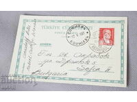 1937 Turkey Postcard traveled to Sofia with stamp