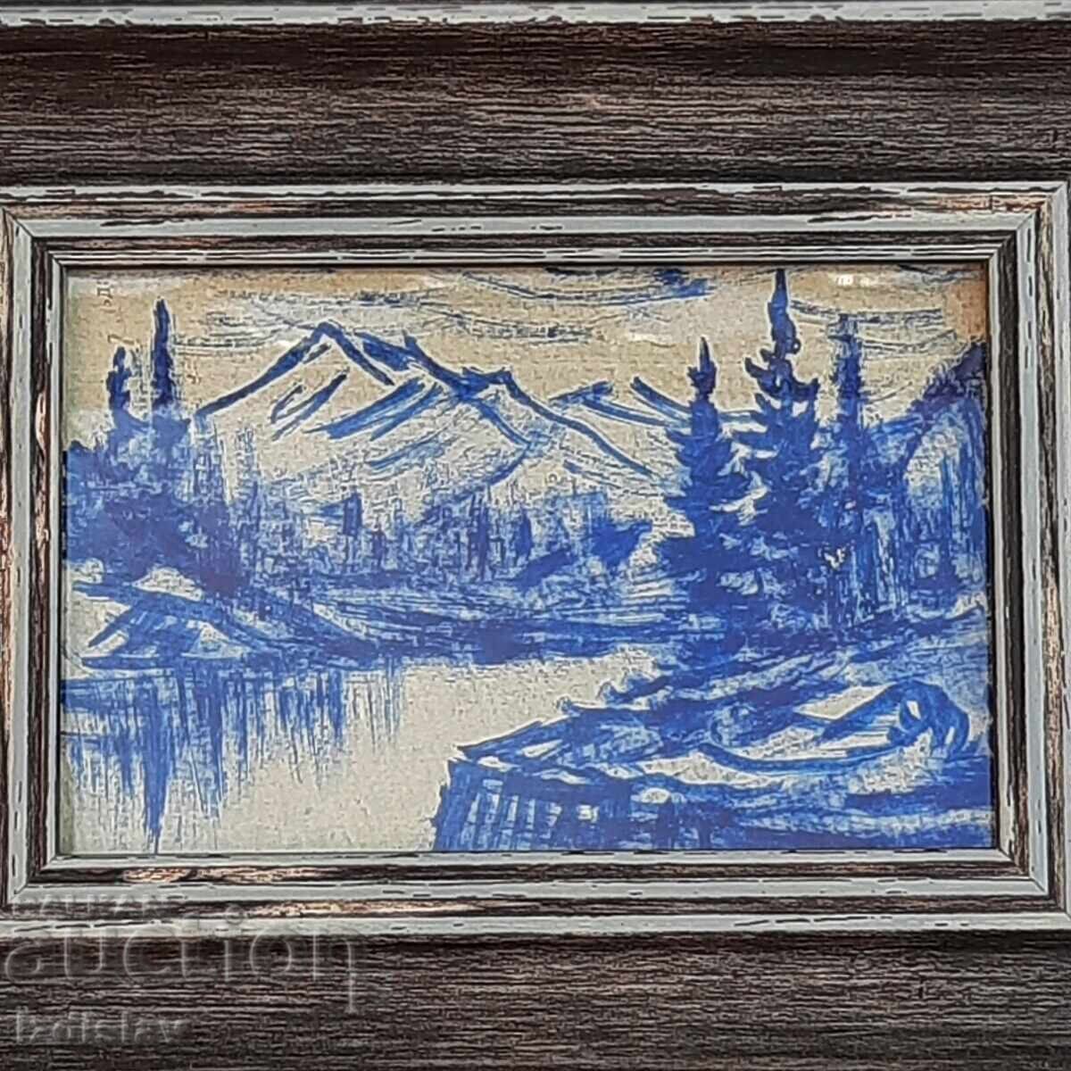 Auction Old oil painting on cardboard Auction Old oil painting on cardboard