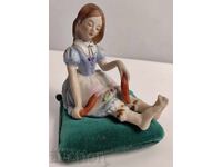 BAREFOOT GIRL PORCELAIN FIGURE PORCELAIN STATUETTE