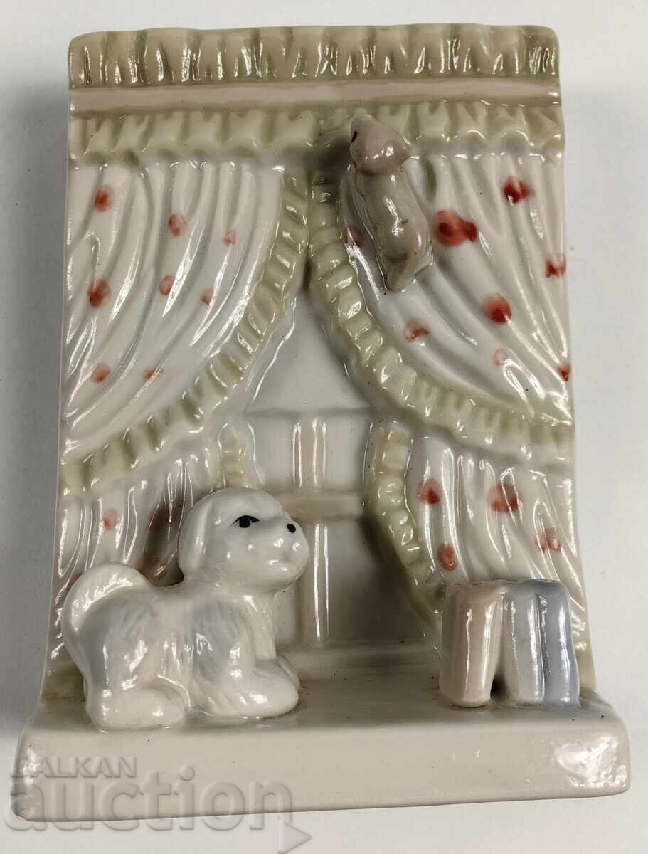 Livrarea CÂINE PISOI PERDEA PORȚELAN FIGURĂ STATUETĂ PORȚELAN Livrarea CÂINE PISOI PERDEA PORȚELAN FIGURĂ STATUETĂ PORȚELAN