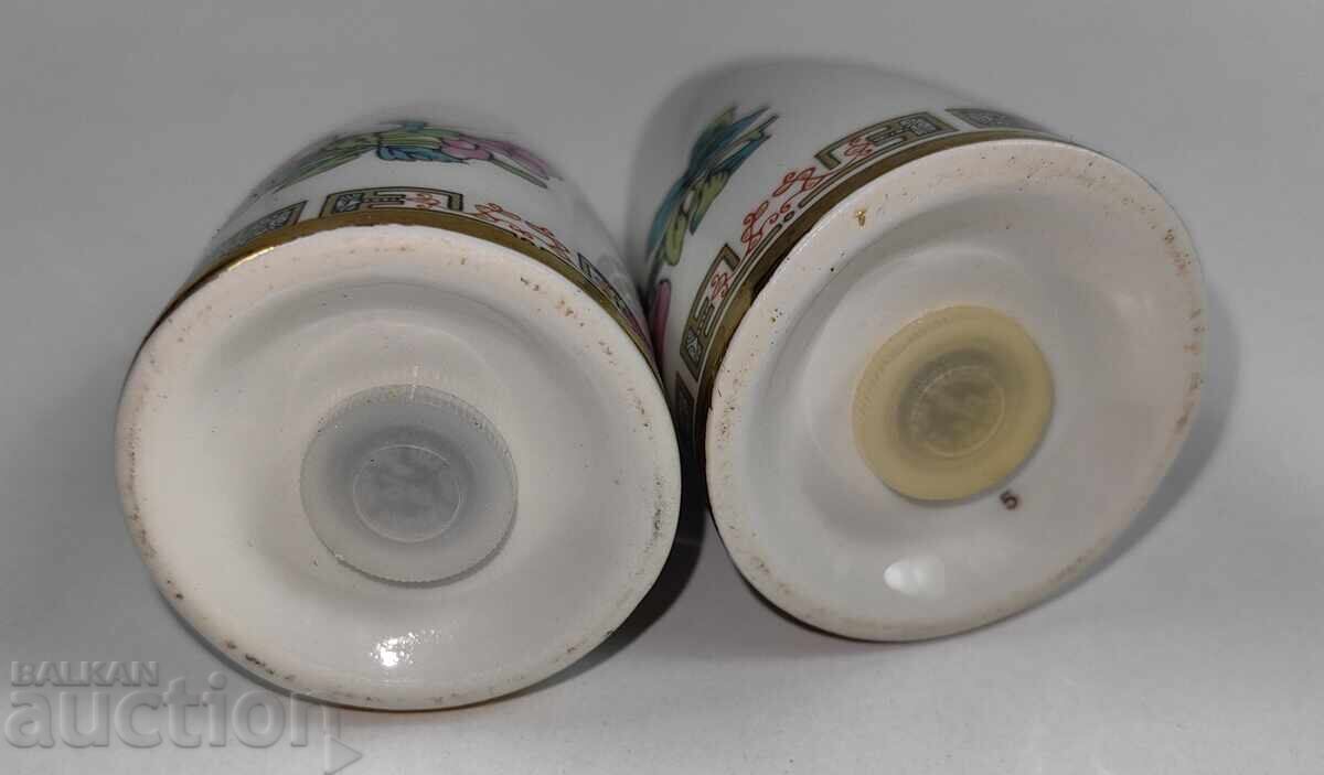 PAIR OF SALT SAKES PORCELAIN PORCELAIN SALT SAKES - 5 PAIR OF SALT SAKES PORCELAIN PORCELAIN SALT SAKES - 5